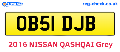 OB51DJB are the vehicle registration plates.