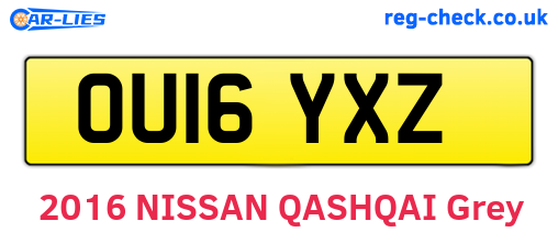 OU16YXZ are the vehicle registration plates.