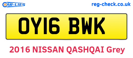 OY16BWK are the vehicle registration plates.