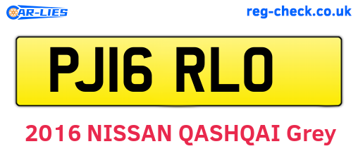 PJ16RLO are the vehicle registration plates.
