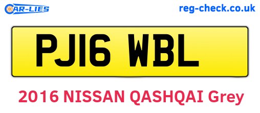 PJ16WBL are the vehicle registration plates.