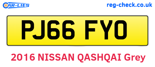 PJ66FYO are the vehicle registration plates.