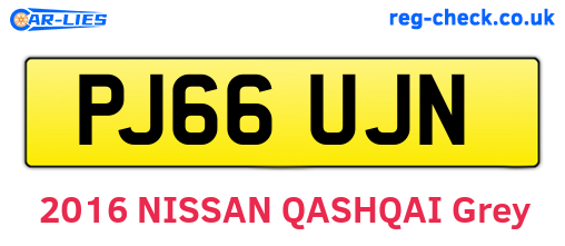 PJ66UJN are the vehicle registration plates.