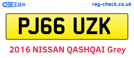 PJ66UZK are the vehicle registration plates.