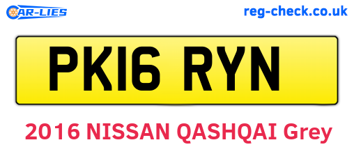 PK16RYN are the vehicle registration plates.