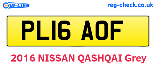 PL16AOF are the vehicle registration plates.