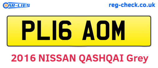 PL16AOM are the vehicle registration plates.