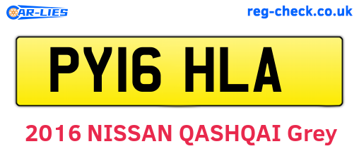 PY16HLA are the vehicle registration plates.
