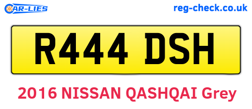 R444DSH are the vehicle registration plates.