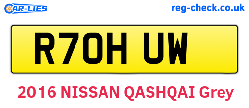 R70HUW are the vehicle registration plates.