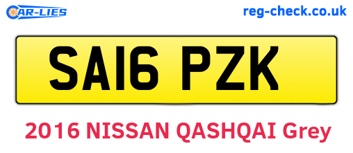 SA16PZK are the vehicle registration plates.
