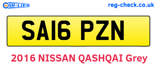 SA16PZN are the vehicle registration plates.