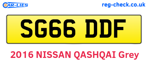 SG66DDF are the vehicle registration plates.