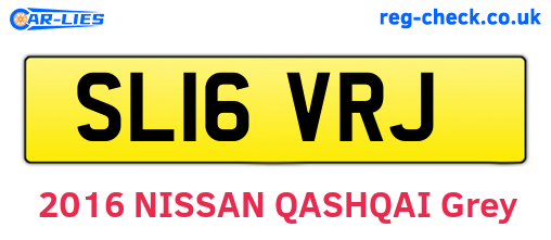 SL16VRJ are the vehicle registration plates.