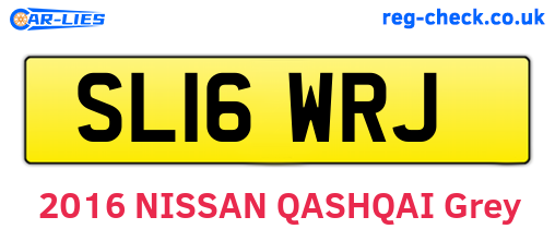 SL16WRJ are the vehicle registration plates.