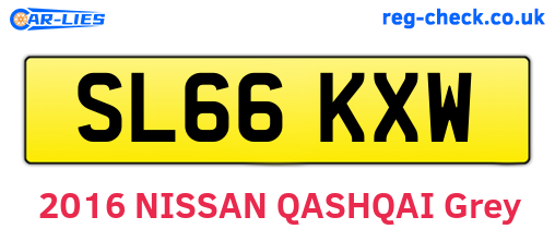 SL66KXW are the vehicle registration plates.