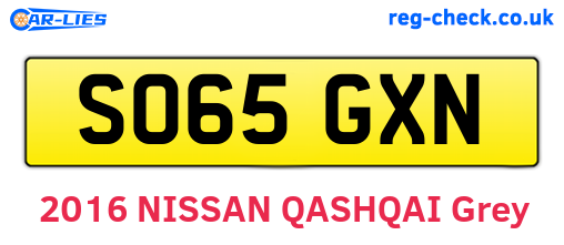 SO65GXN are the vehicle registration plates.