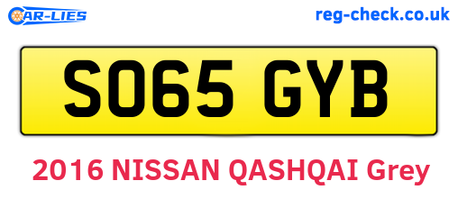 SO65GYB are the vehicle registration plates.