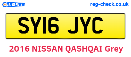 SY16JYC are the vehicle registration plates.