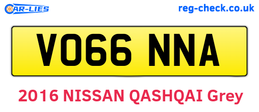 VO66NNA are the vehicle registration plates.