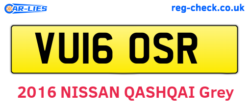 VU16OSR are the vehicle registration plates.