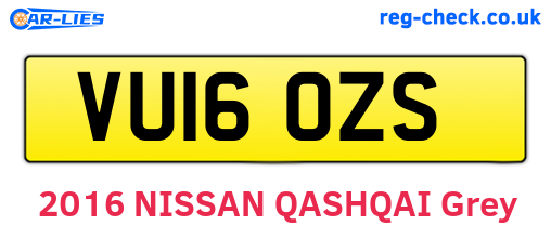VU16OZS are the vehicle registration plates.