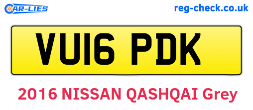 VU16PDK are the vehicle registration plates.
