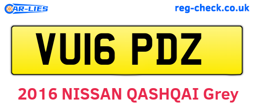 VU16PDZ are the vehicle registration plates.