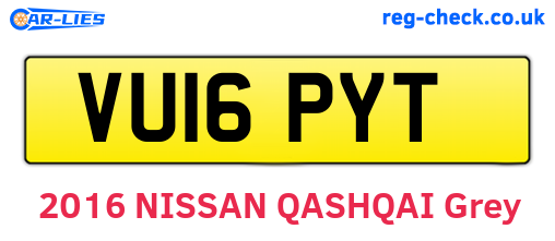 VU16PYT are the vehicle registration plates.