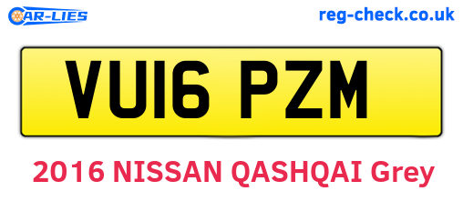 VU16PZM are the vehicle registration plates.