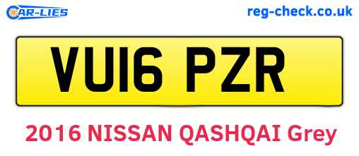 VU16PZR are the vehicle registration plates.