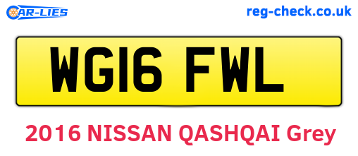 WG16FWL are the vehicle registration plates.