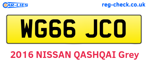 WG66JCO are the vehicle registration plates.