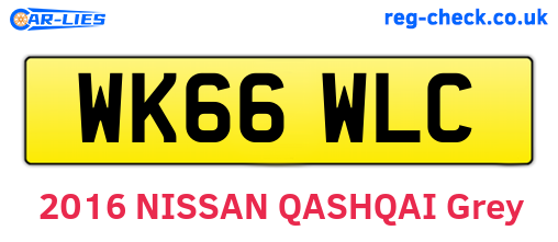 WK66WLC are the vehicle registration plates.
