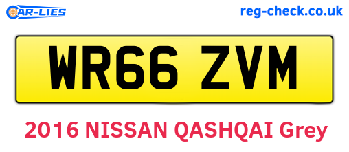 WR66ZVM are the vehicle registration plates.