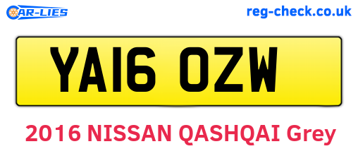 YA16OZW are the vehicle registration plates.