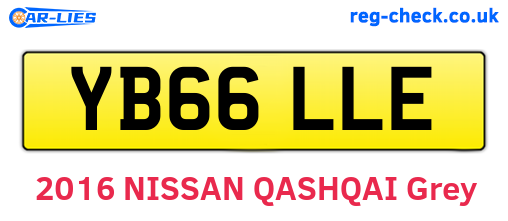 YB66LLE are the vehicle registration plates.