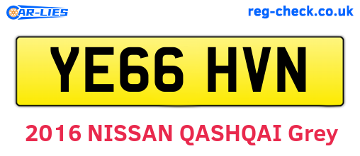 YE66HVN are the vehicle registration plates.