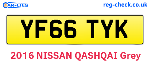 YF66TYK are the vehicle registration plates.