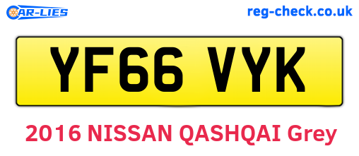 YF66VYK are the vehicle registration plates.
