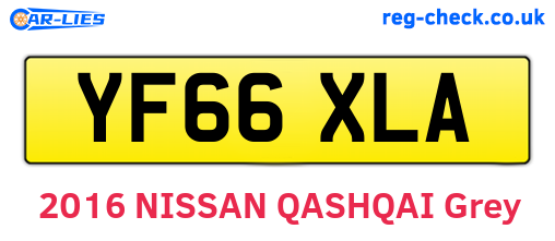 YF66XLA are the vehicle registration plates.