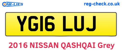 YG16LUJ are the vehicle registration plates.