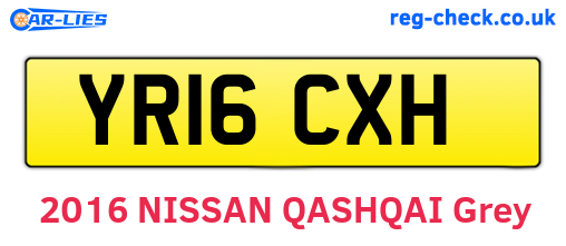 YR16CXH are the vehicle registration plates.