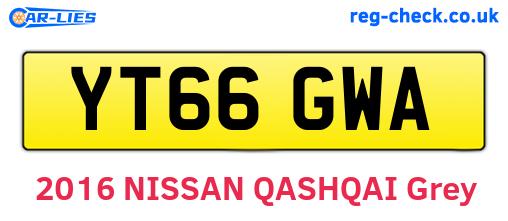 YT66GWA are the vehicle registration plates.