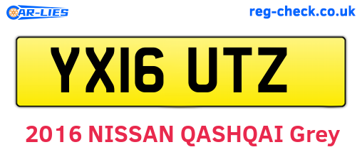 YX16UTZ are the vehicle registration plates.