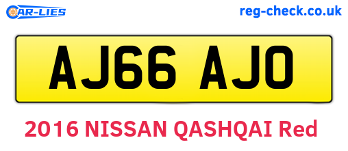 AJ66AJO are the vehicle registration plates.
