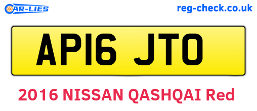 AP16JTO are the vehicle registration plates.