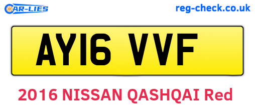 AY16VVF are the vehicle registration plates.