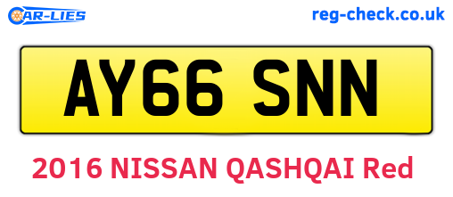 AY66SNN are the vehicle registration plates.