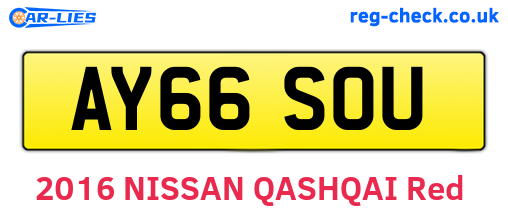 AY66SOU are the vehicle registration plates.